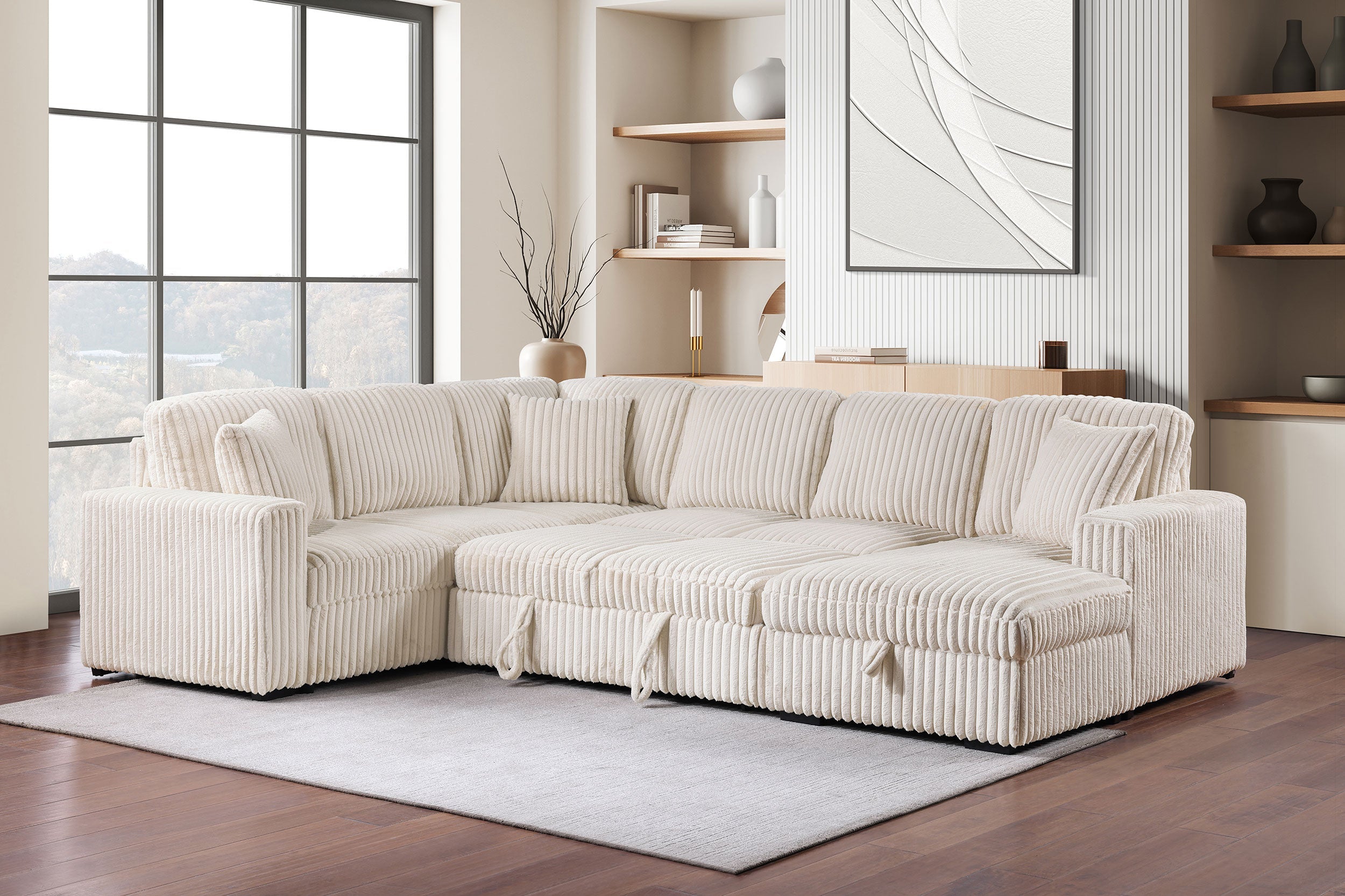 Devonshire Sleeper Sectional Sofa Storage Chaise