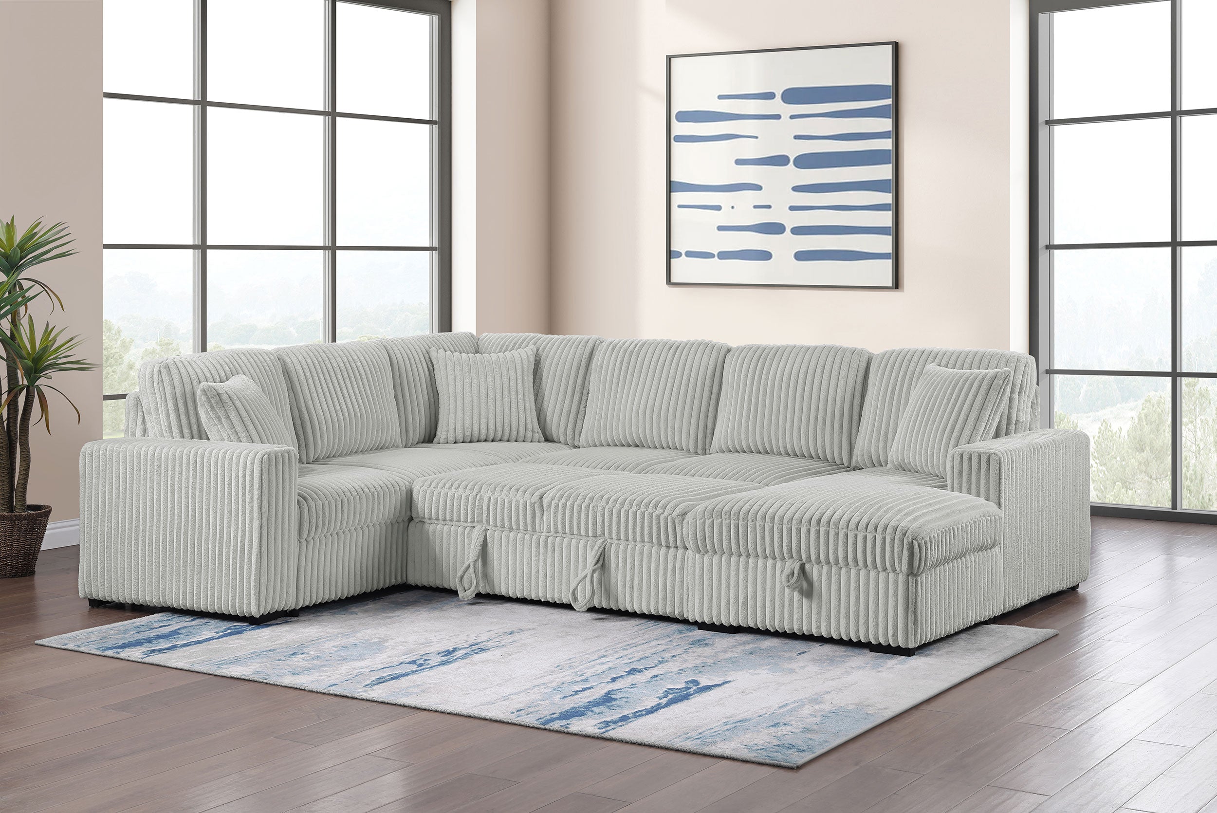 Devonshire Sleeper Sectional Sofa Storage Chaise