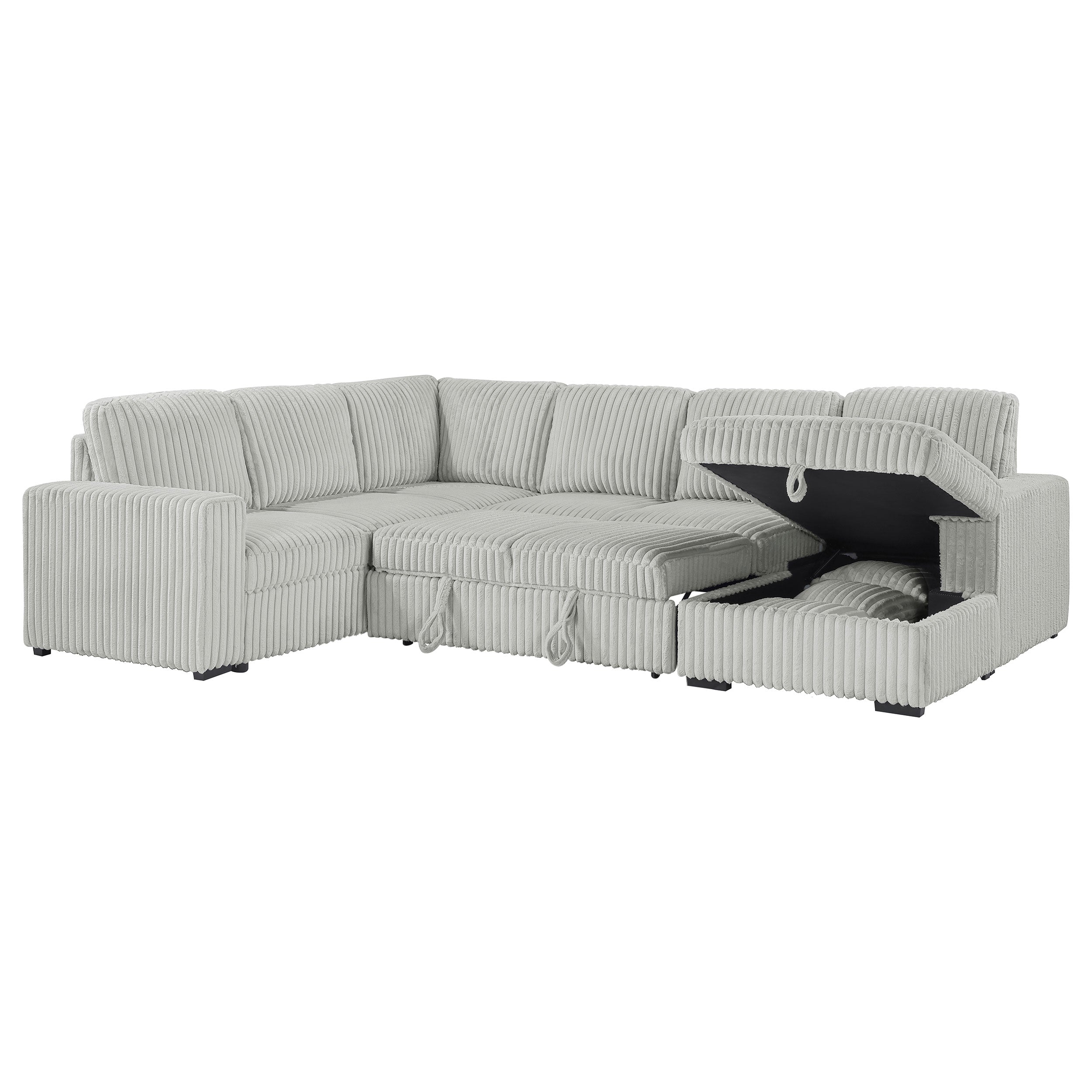 Devonshire Sleeper Sectional Sofa Storage Chaise