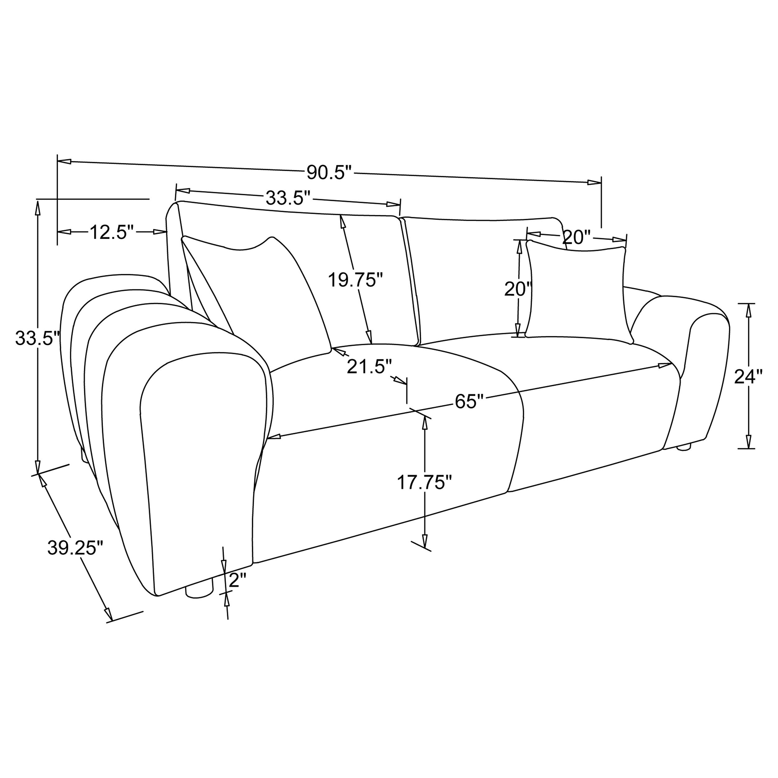 Burnett Chenille Upholstered Wide Arm Sofa
