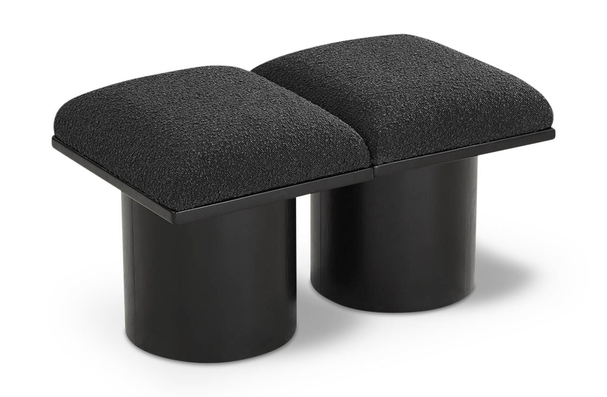 Pavilion Modular Bench 2-Piece Bench, 36"W x 15.5"D — Black / Black Base