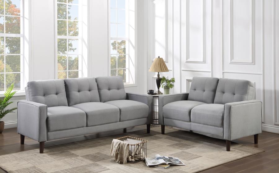 Bowen Upholstered Track Arm Tufted Sofa Set