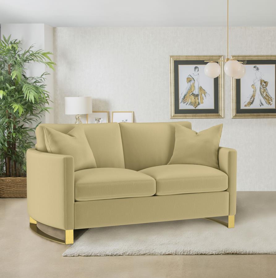 Corliss Upholstered Curved Track Arm Loveseat