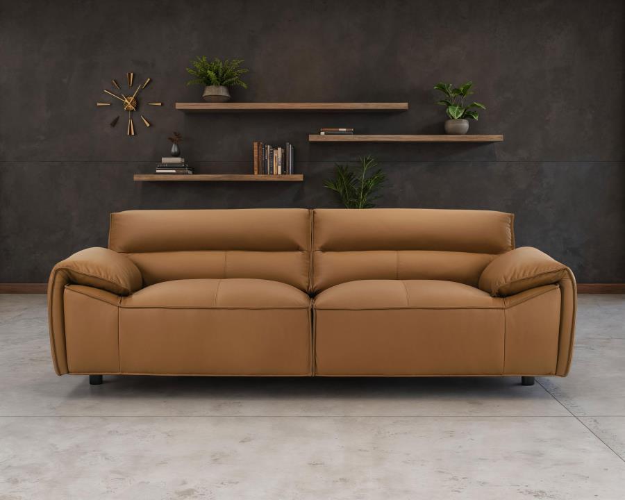 Buxton Top Grain Leather Upholstered Sofa