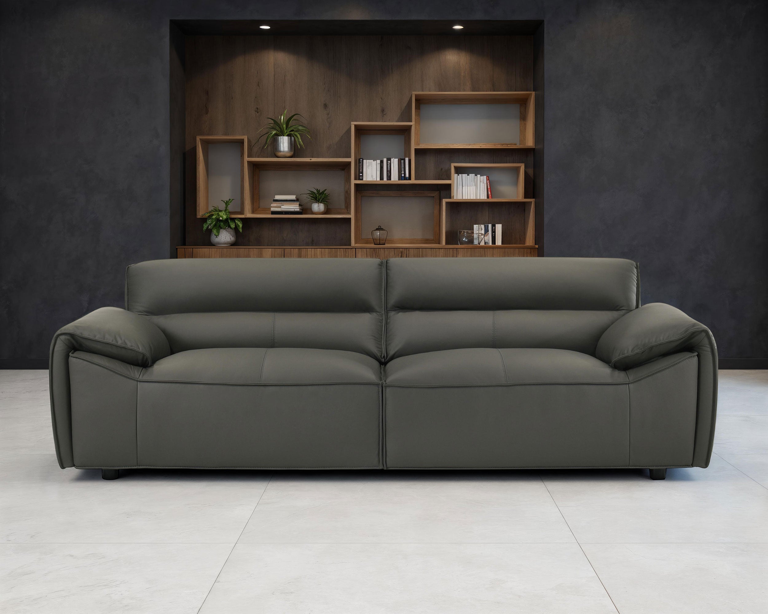 Buxton Top Grain Leather Upholstered Sofa