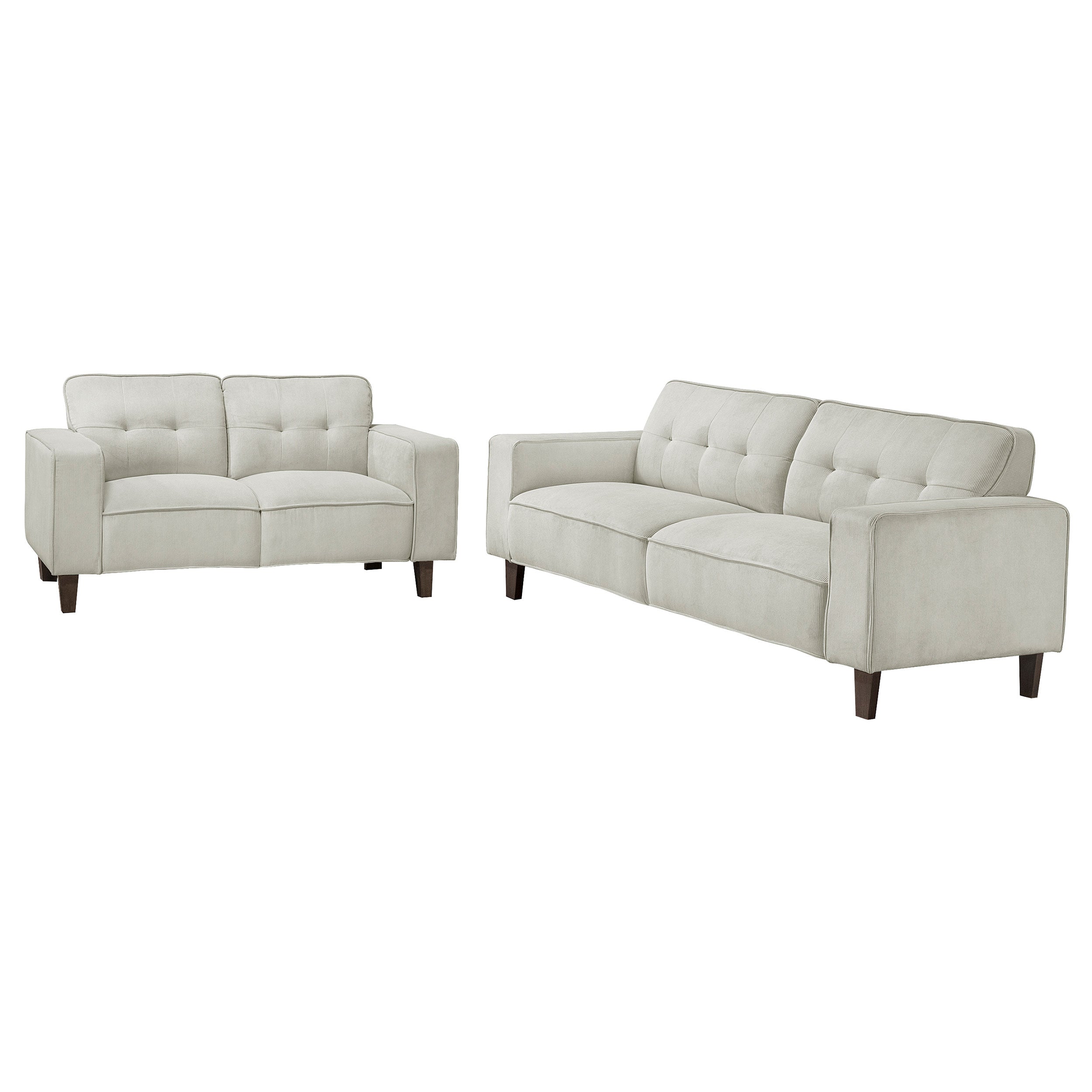 Deerhurst Upholstered Track Arm Sofa Set Greige