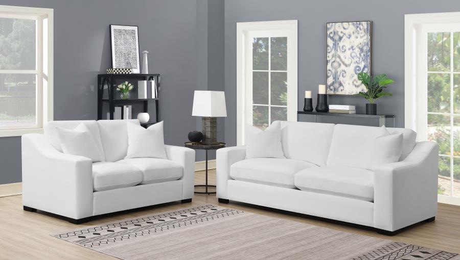 Ashlyn Upholstered Sloped Arm Sofa Set