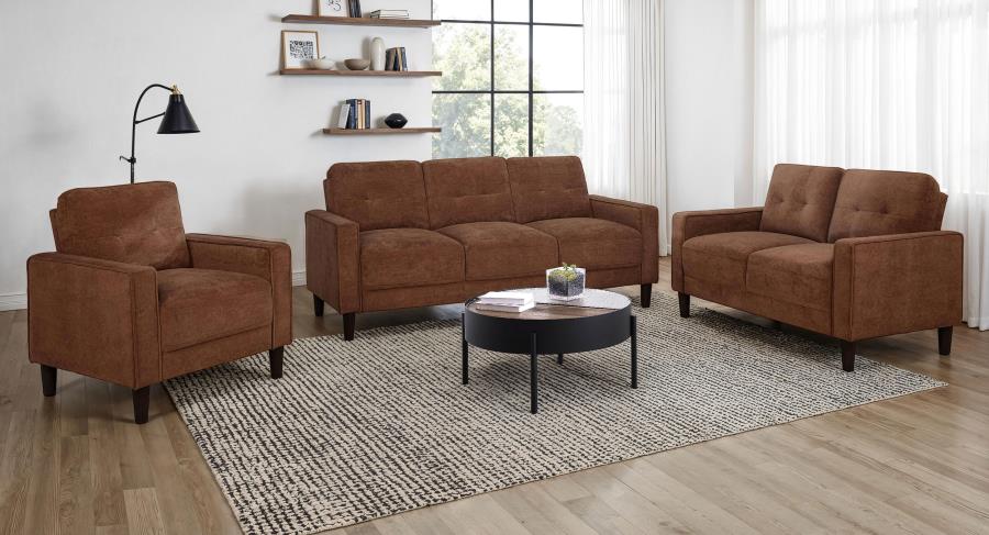 Bowen II Fabric Upholstered Track Arm Sofa Set