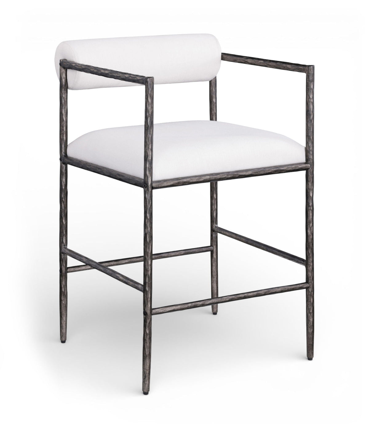 Axis Linen Counter Stool Set of 2 — Beige or Cream, Antique Black or Brass Legs - 2