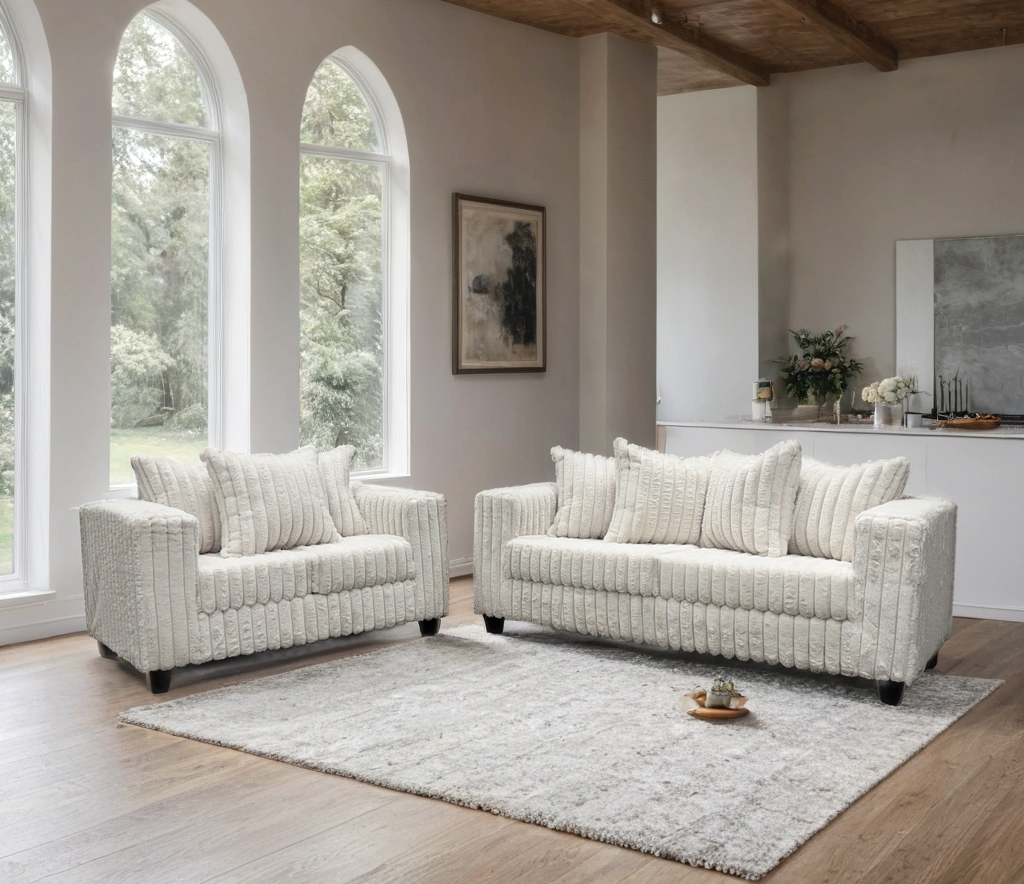 510 Sofa & Loveseat Set — Cream