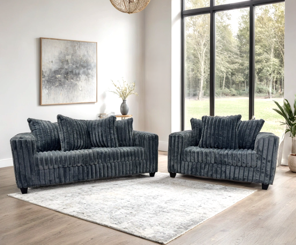 510 Sofa & Loveseat Set — Charcoal