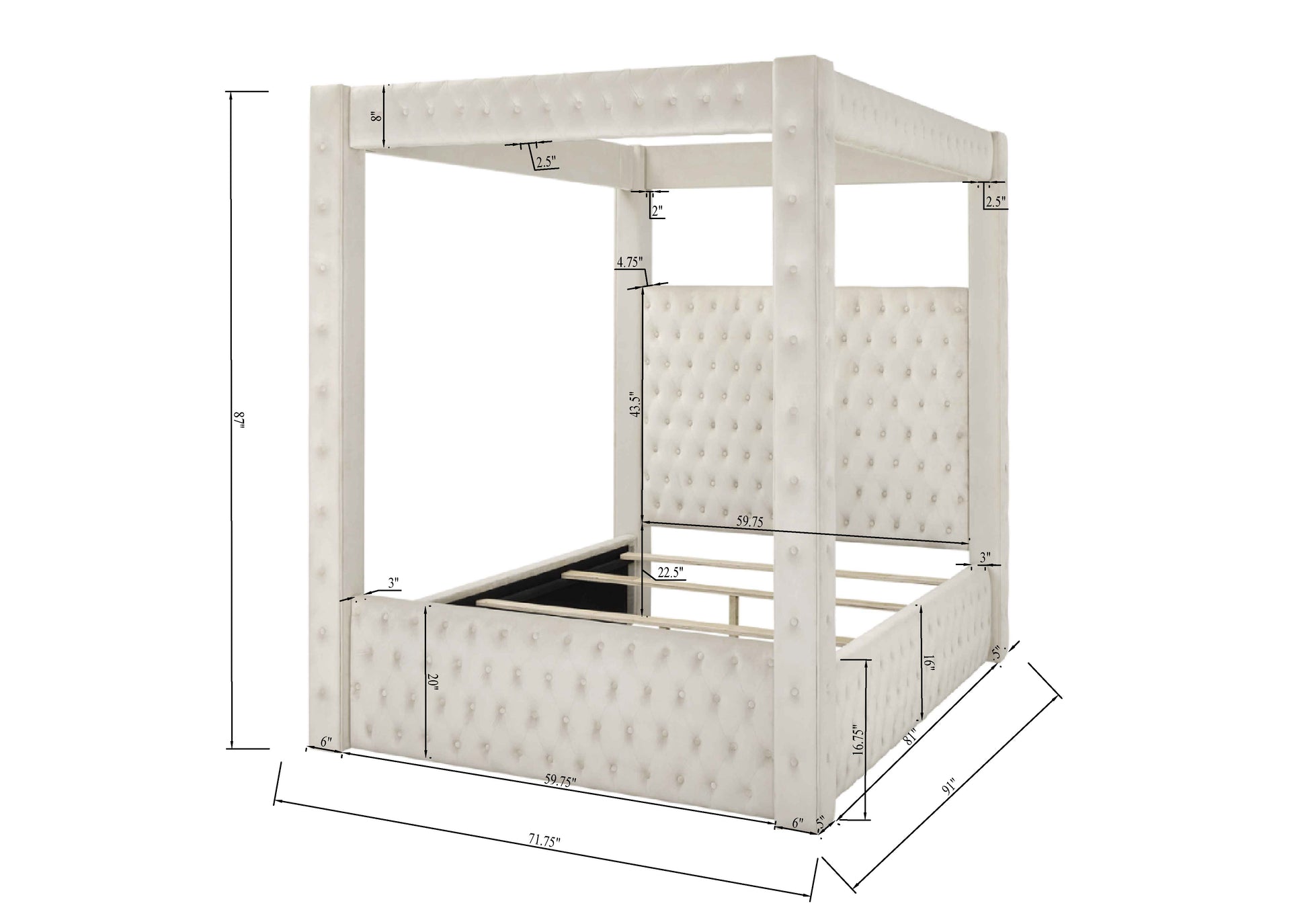 Annabelle canopy bed - queen
