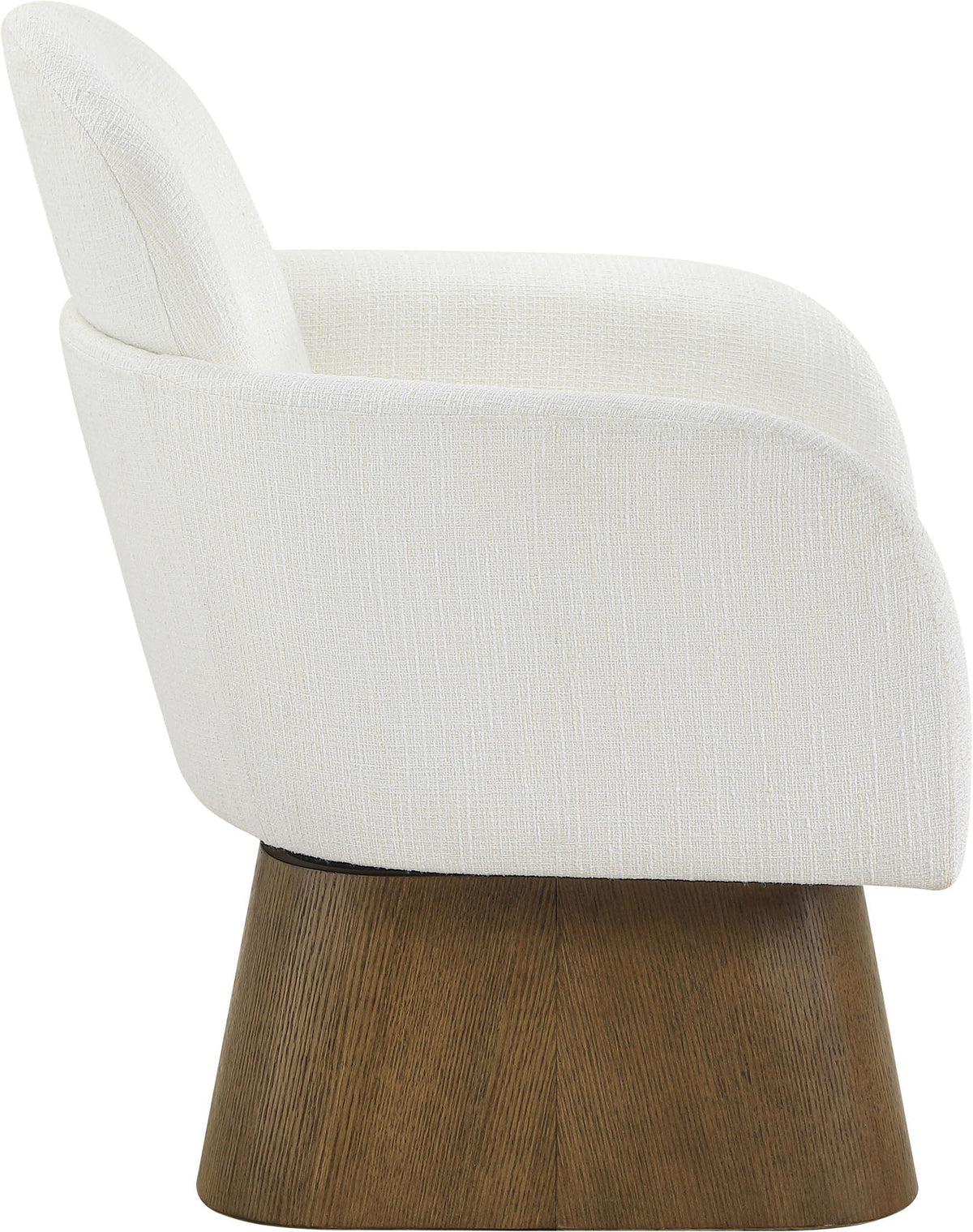 Marlowe - Linen Textured Fabric Upholstered Swivel Accent Chair with Brown Base