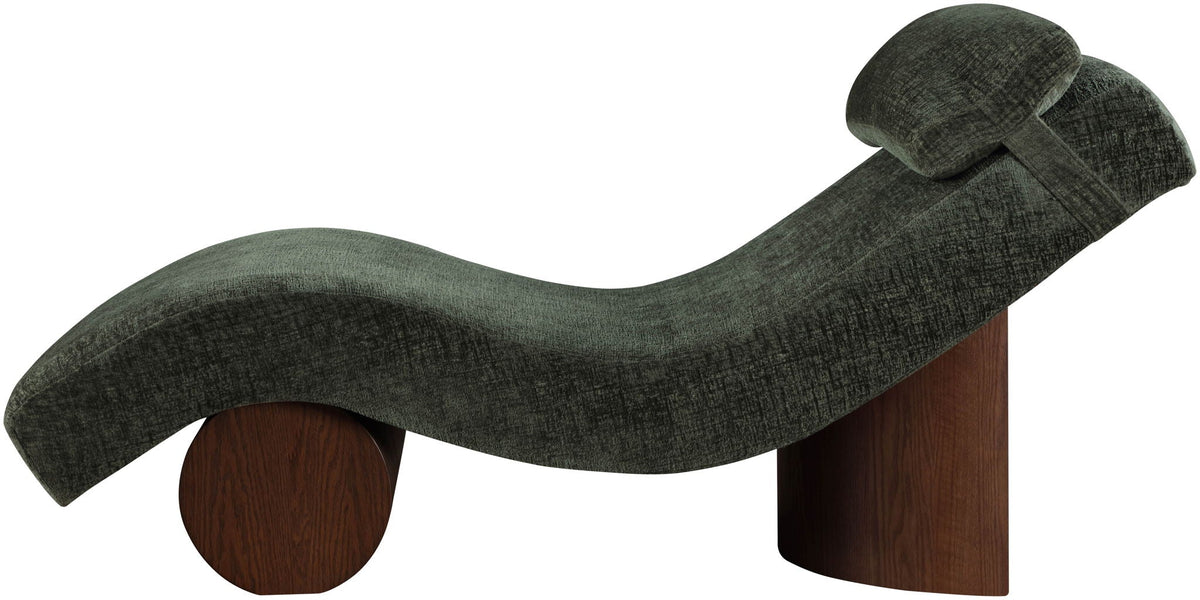Marcella - Chaise Lounge with Walnut Base