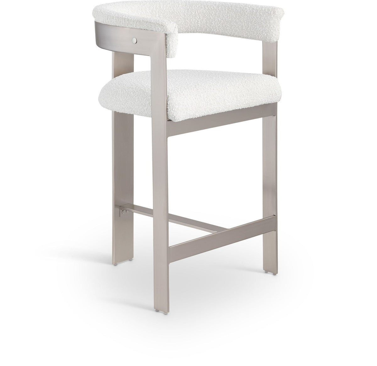 Romeo - Boucle Counter Stool (Set of 2) with Silver Base