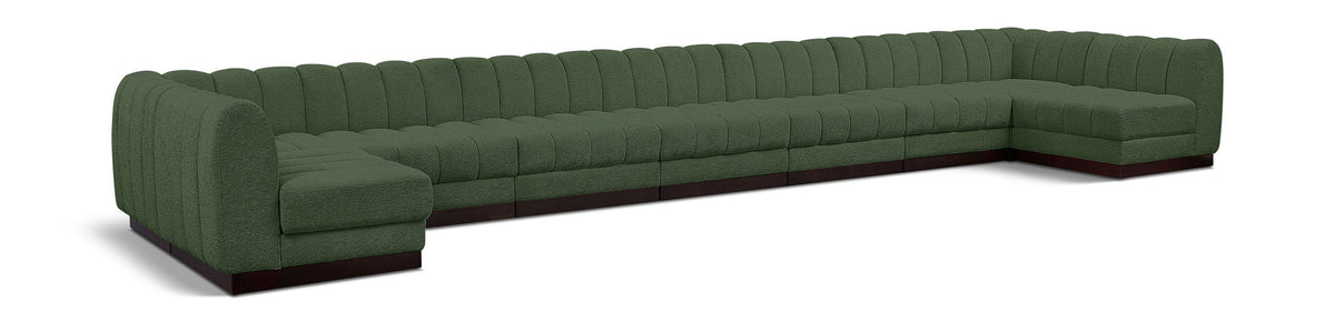 Quinn Chenille Modular Sectional — 9-Piece Sectional — Green