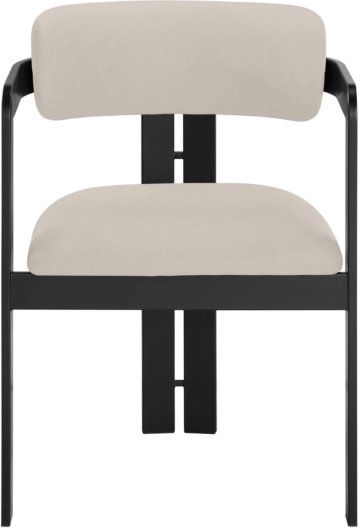 Aurum Vegan Leather Dining Chair (Set of 2) — Graphite Black - Taupe