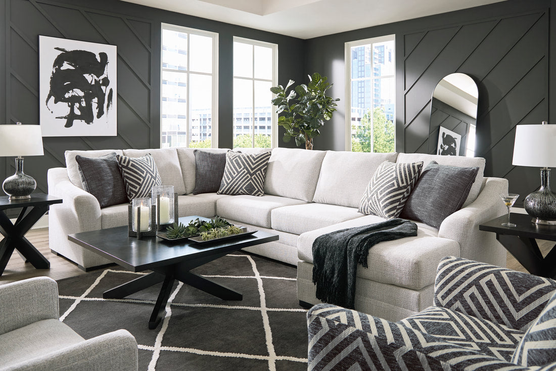 Ashley 541-02 Sectional — Stain-Resistant Nuvella Fabric