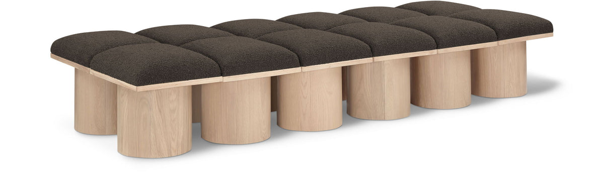 Pavilion Modular Bench 12-Piece Bench, 93"W x 36"D — Brown / Natural Base