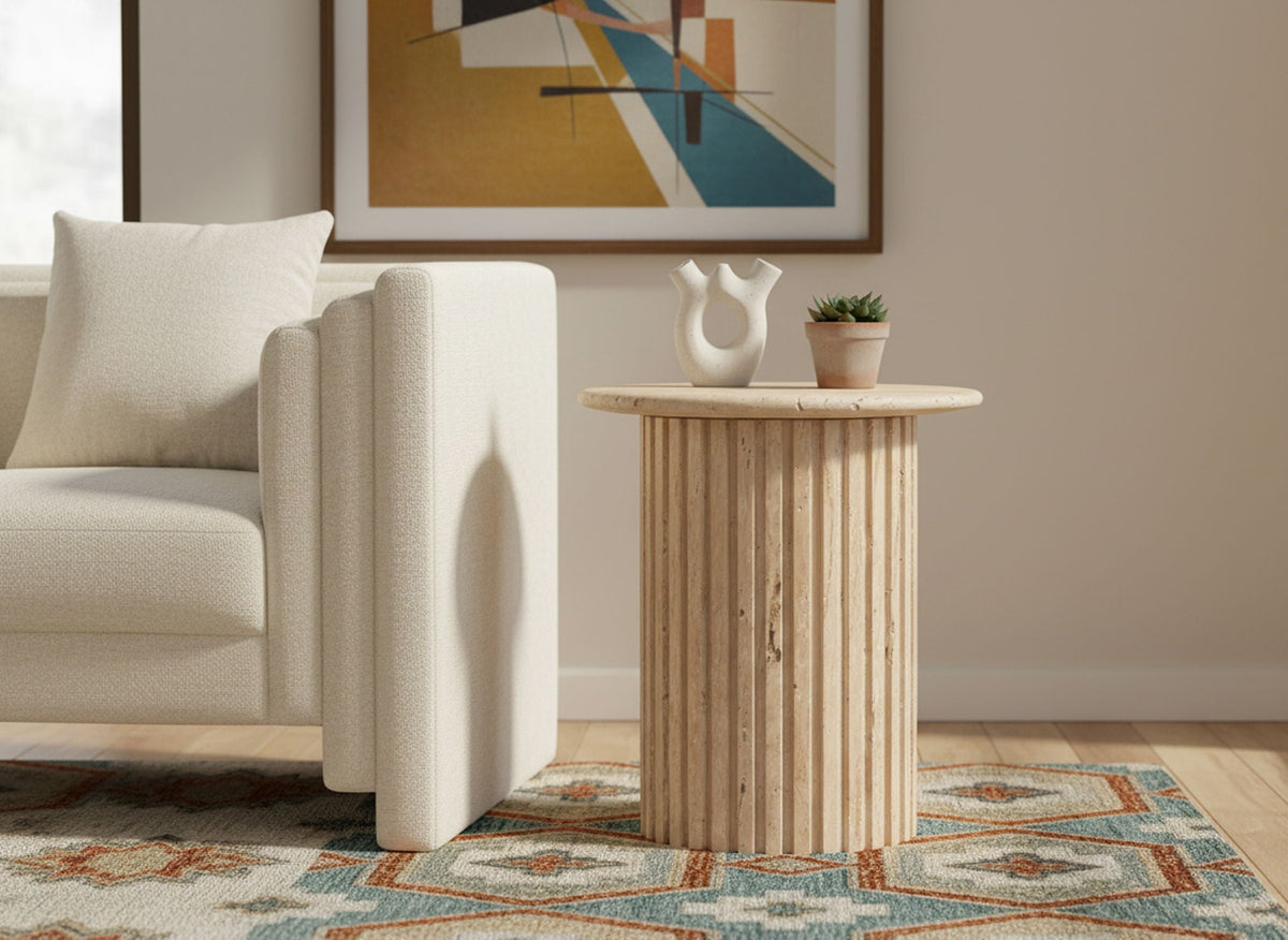 Genoa - Marble & Travertine Table - Table