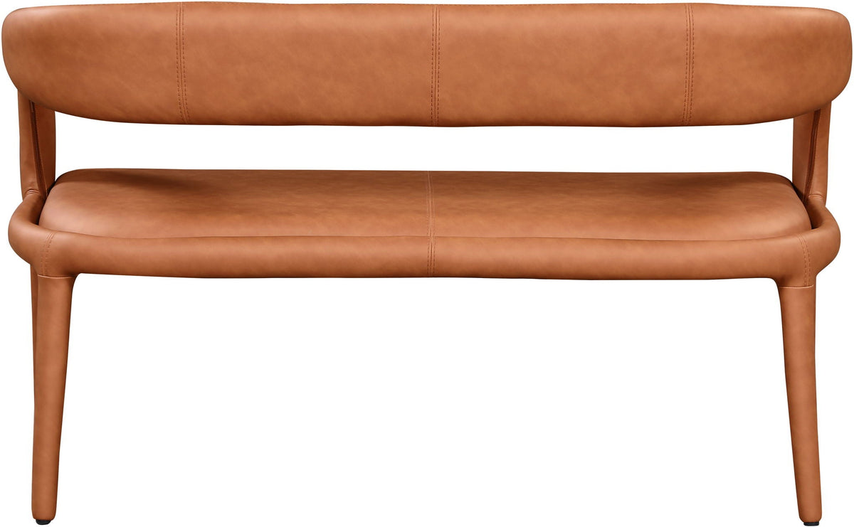 Sylvester Vegan Leather Bench — Black or Brown - Cognac