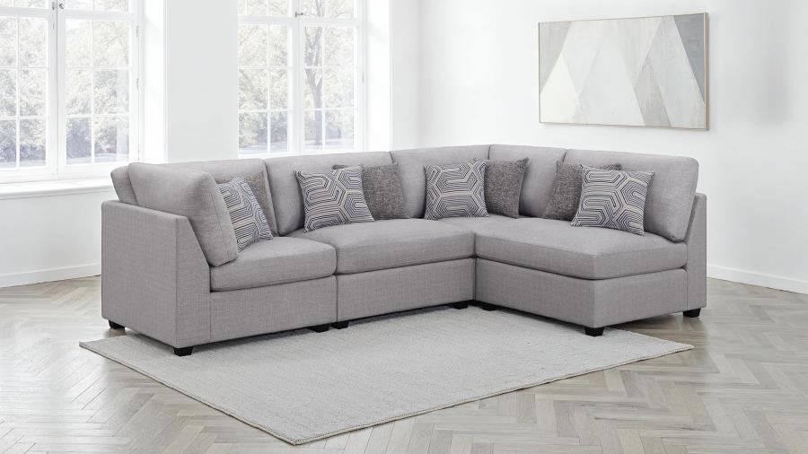 Cambria Upholstered Modular Sectional Sofa Grey