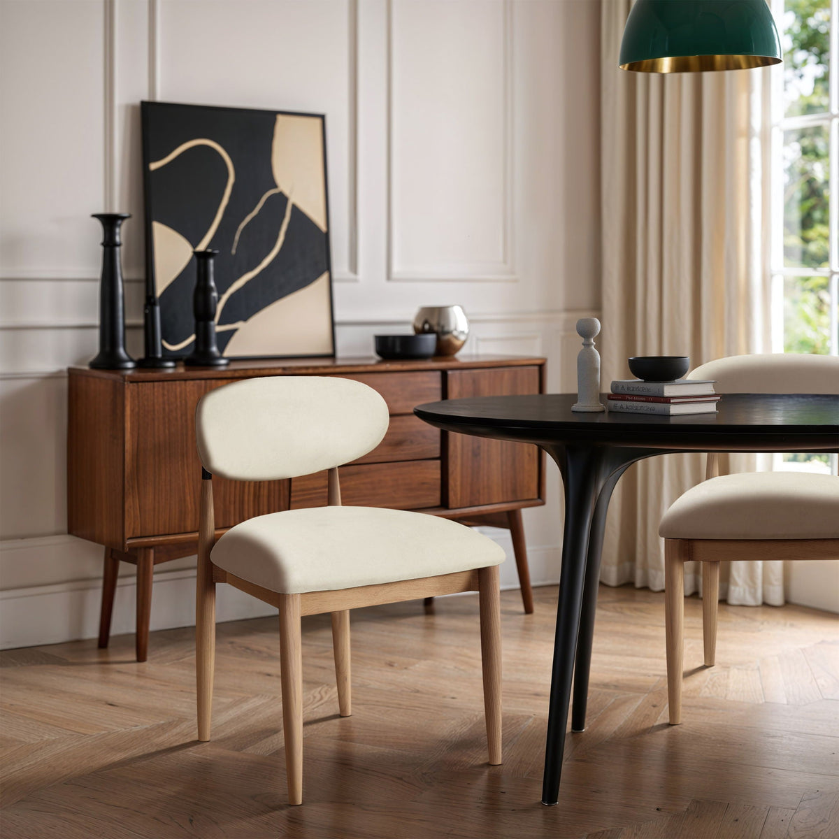 Riccio - Side Chair (Set of 2) with Natural Frame