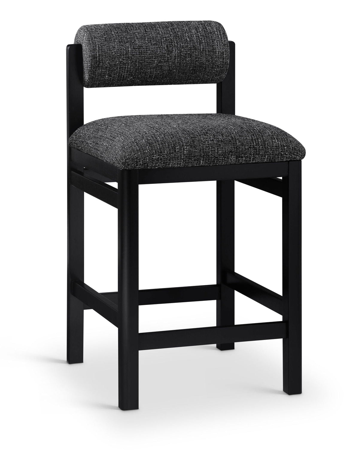 Roundhill - Fabric Counter Stool with Black Frame