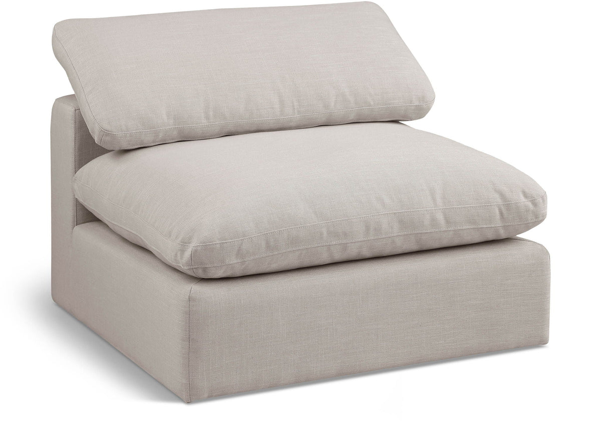 Comfy Linen Modular Sectional — Add-On: Armless Chair — Beige
