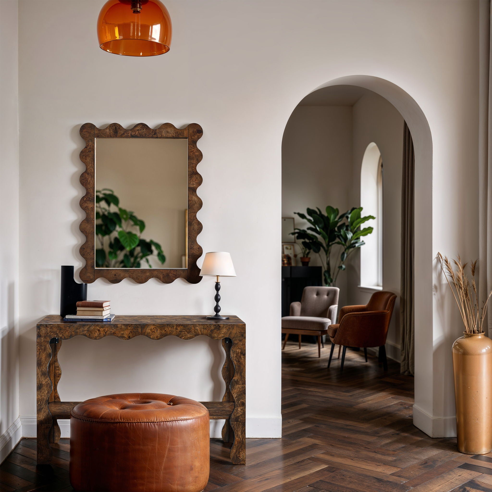 Vassa - Burl Veneer Console Table