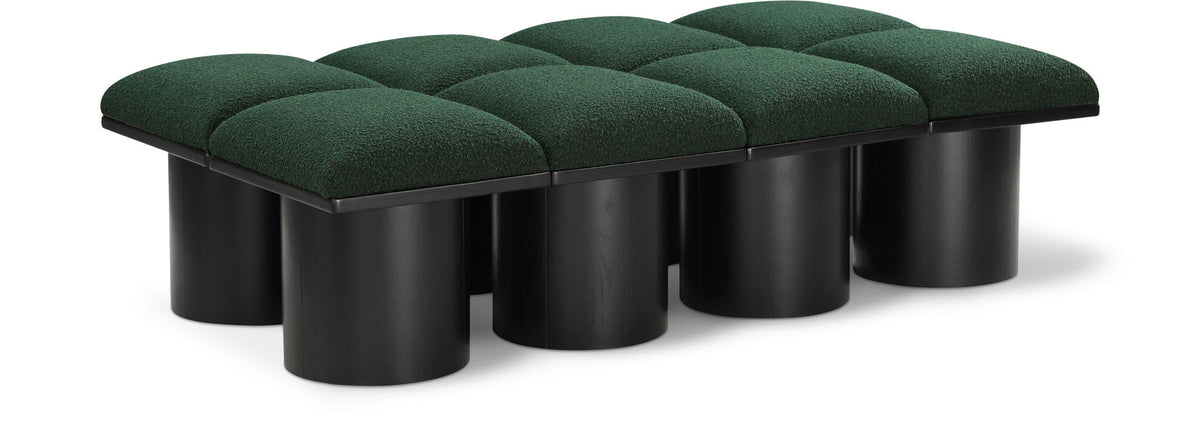Pavilion Modular Bench 8-Piece Bench, 62"W x 36"D — Green / Black Base