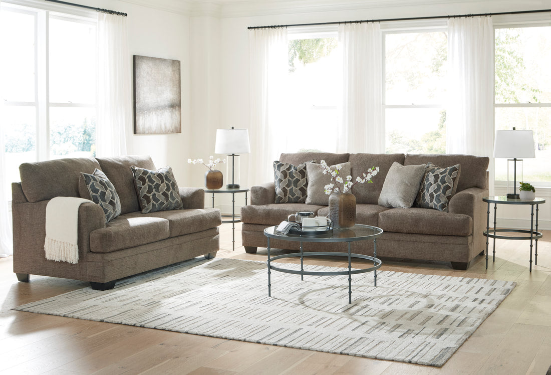 Ashley 595-05 Sofa & Loveseat Set — Plush Foam Cushions & Accent Pillows