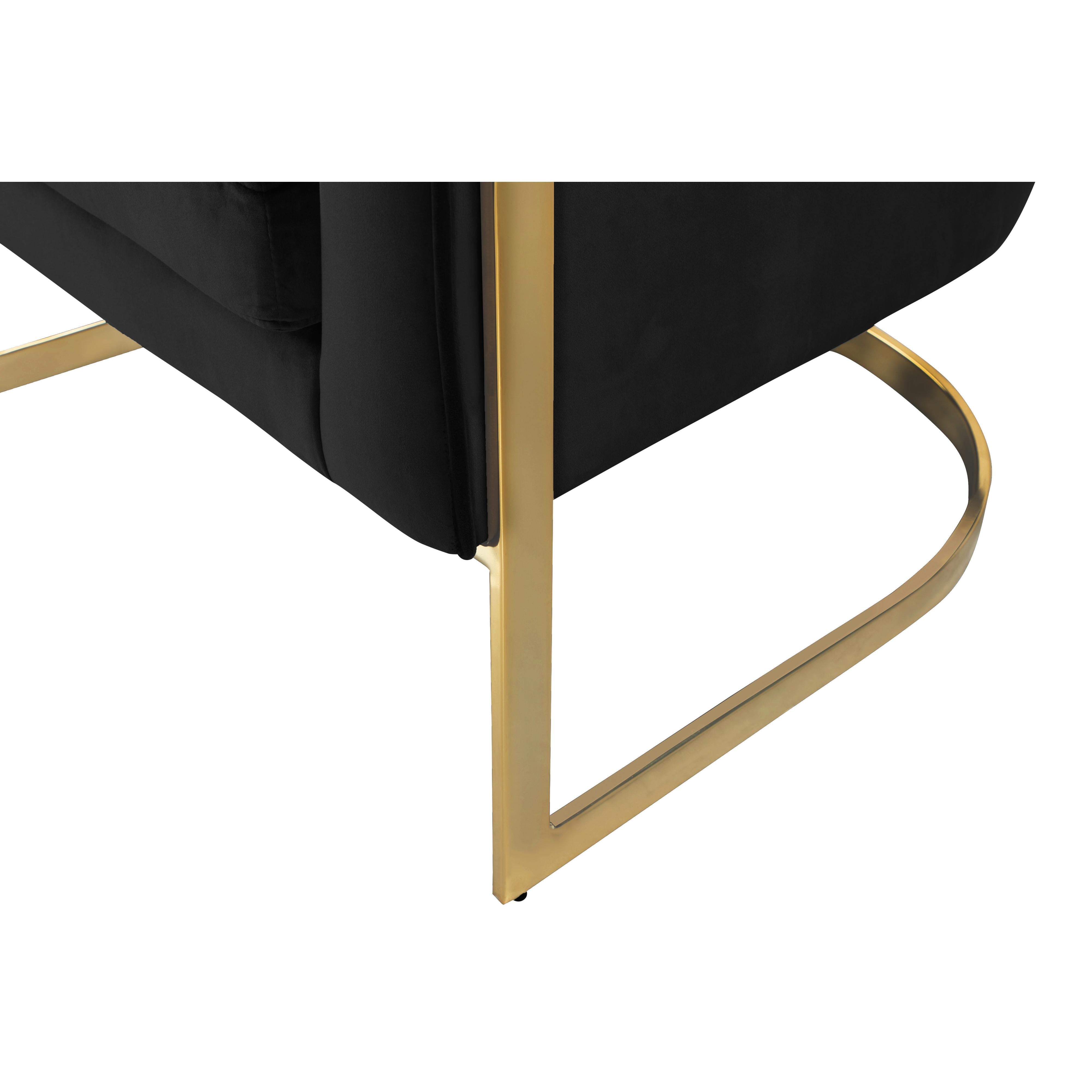 Meridian Carter Black Velvet Accent Chair