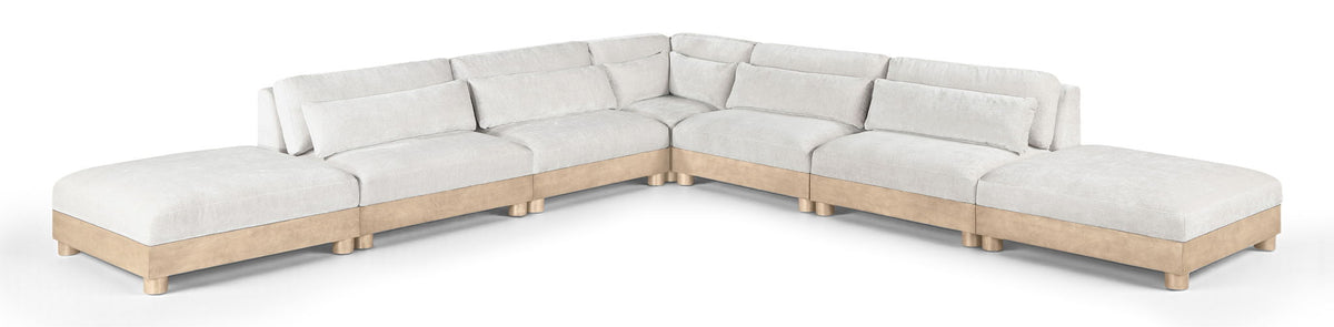 Turin Chenille Modular Sectional — 7-Piece Sectional (160" Wide) — Cream