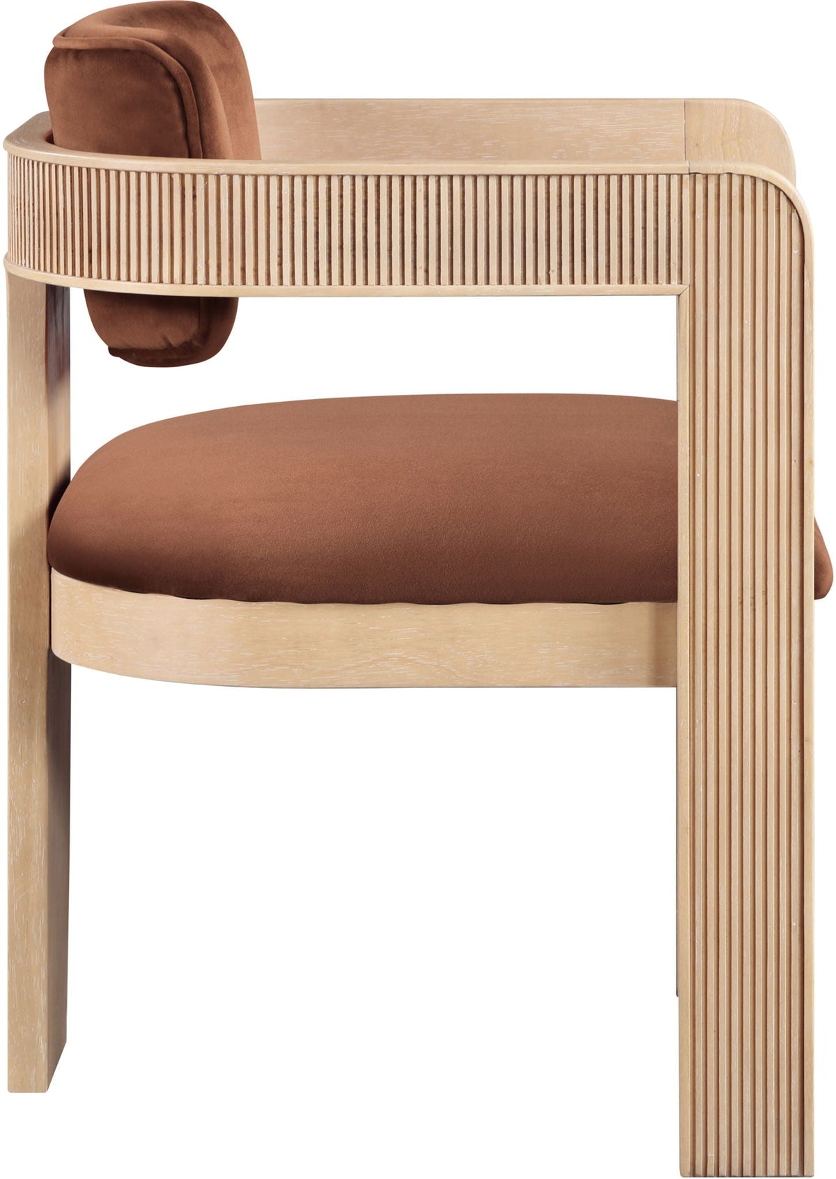 Sacha - Velvet Dining Chair (Set of 2) with Natural Base
