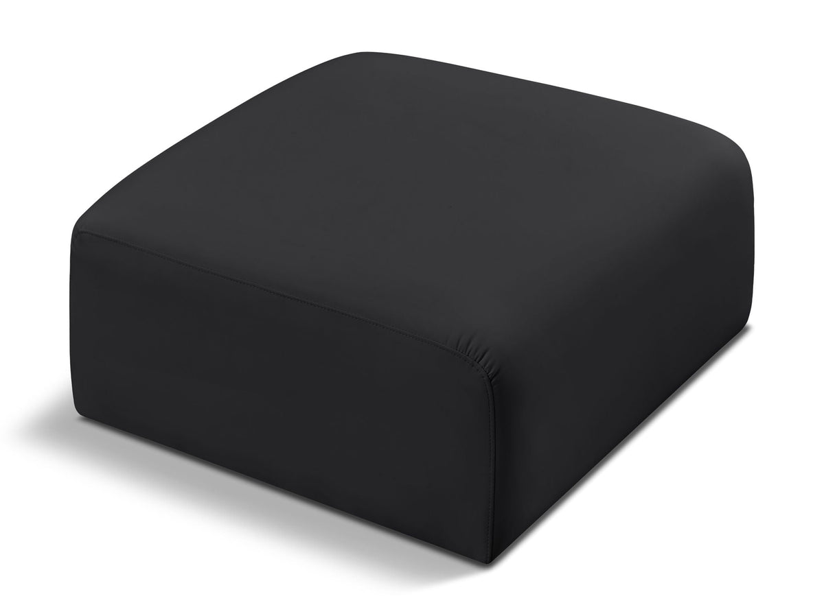 Arc Faux Leather Modular Sectional — Ottoman — Black