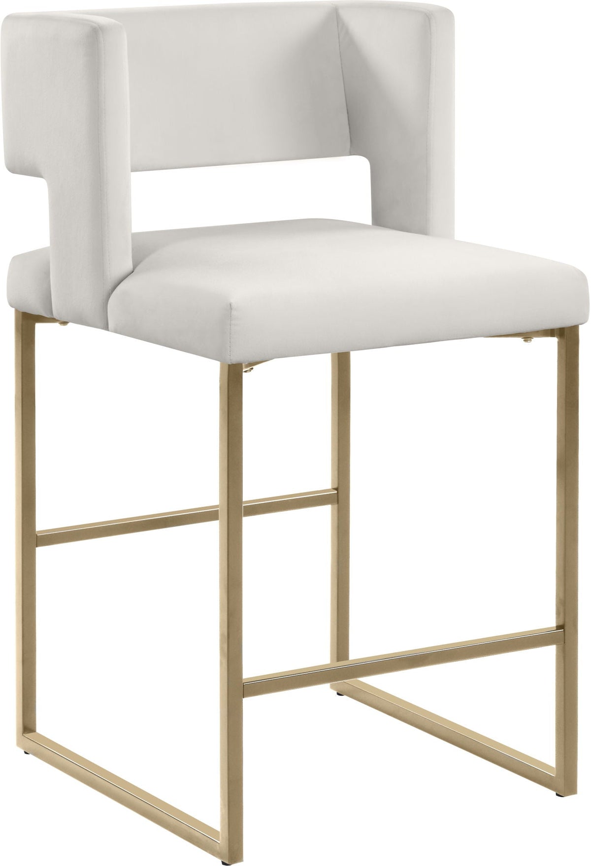 Caleb - Counter Stool (Set of 2) with Gold Legs