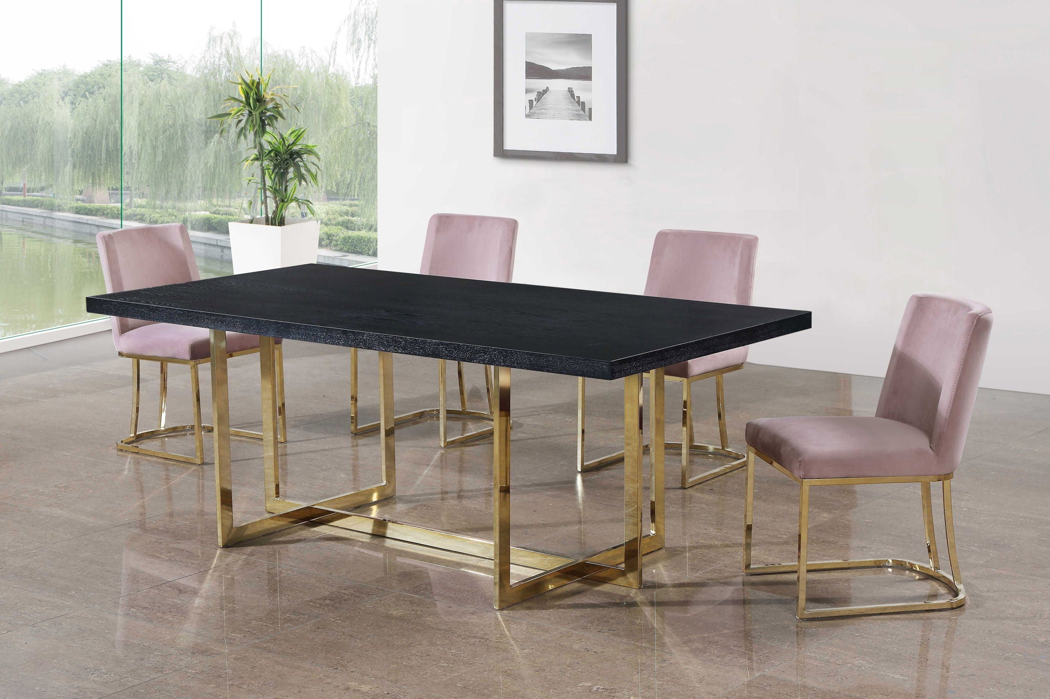 Heidi - Dining Chair with Gold Legs (Set of 2)