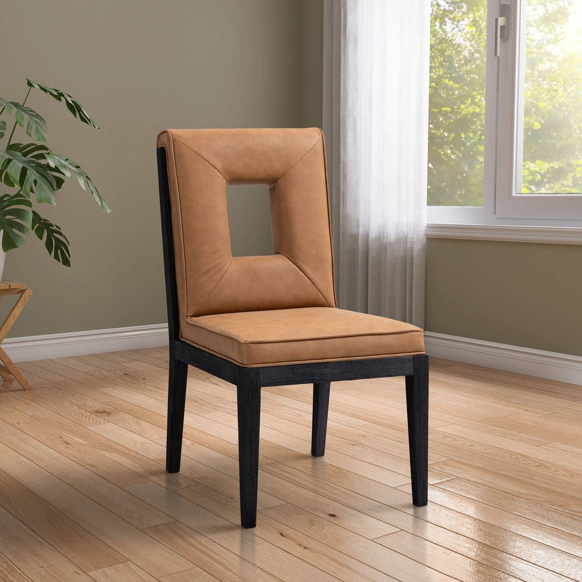 Gwendolyn - Faux Leather Dining Side Chair (Set of 2) with Black Frame