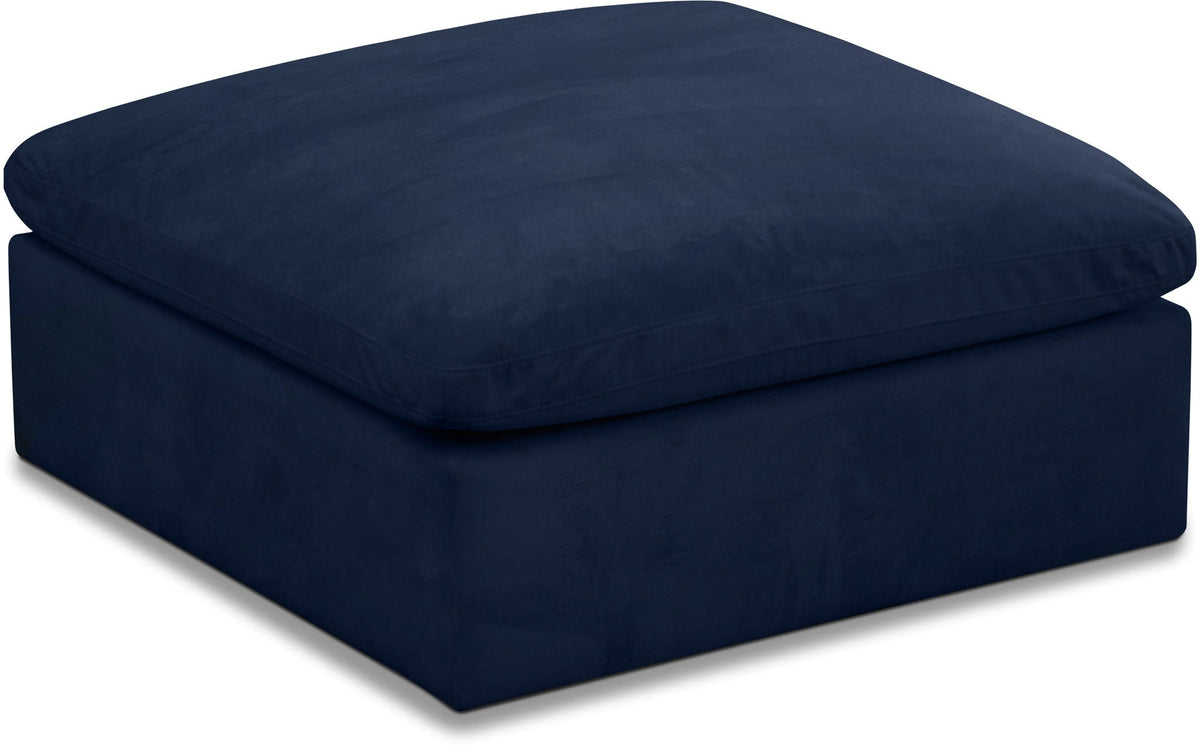 Cozy Velvet Modular Sectional — Ottoman — Navy