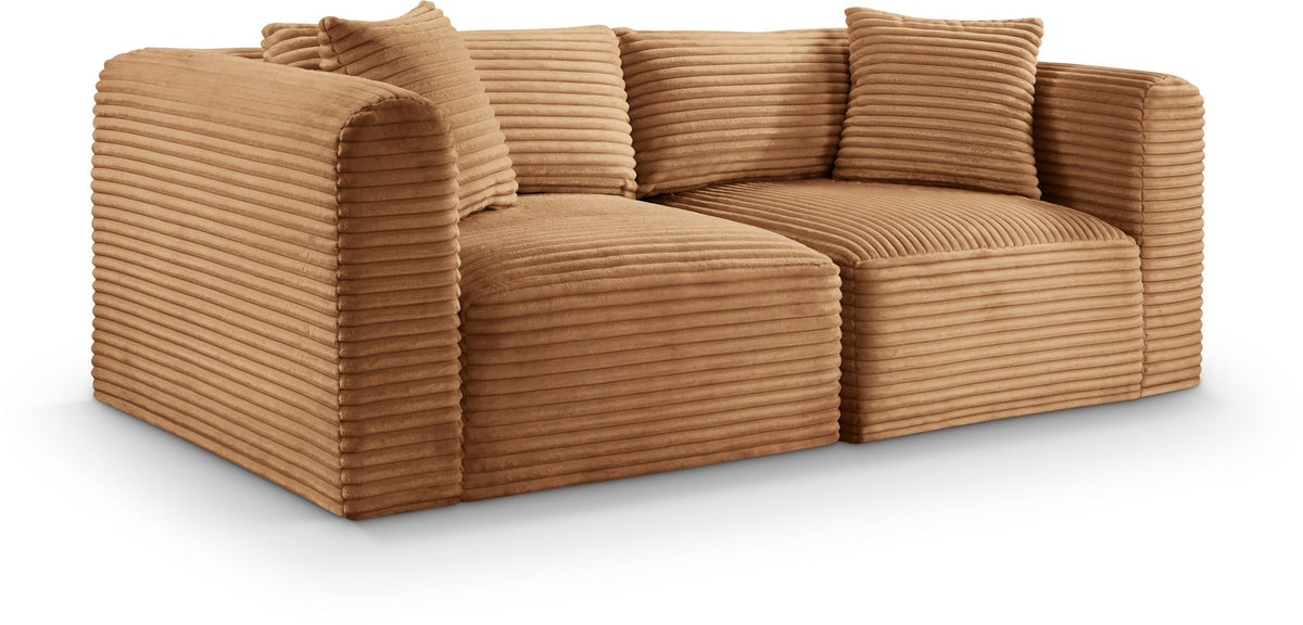Shaggy - 2 Seat Modular Sofa - Light Brown Fabric