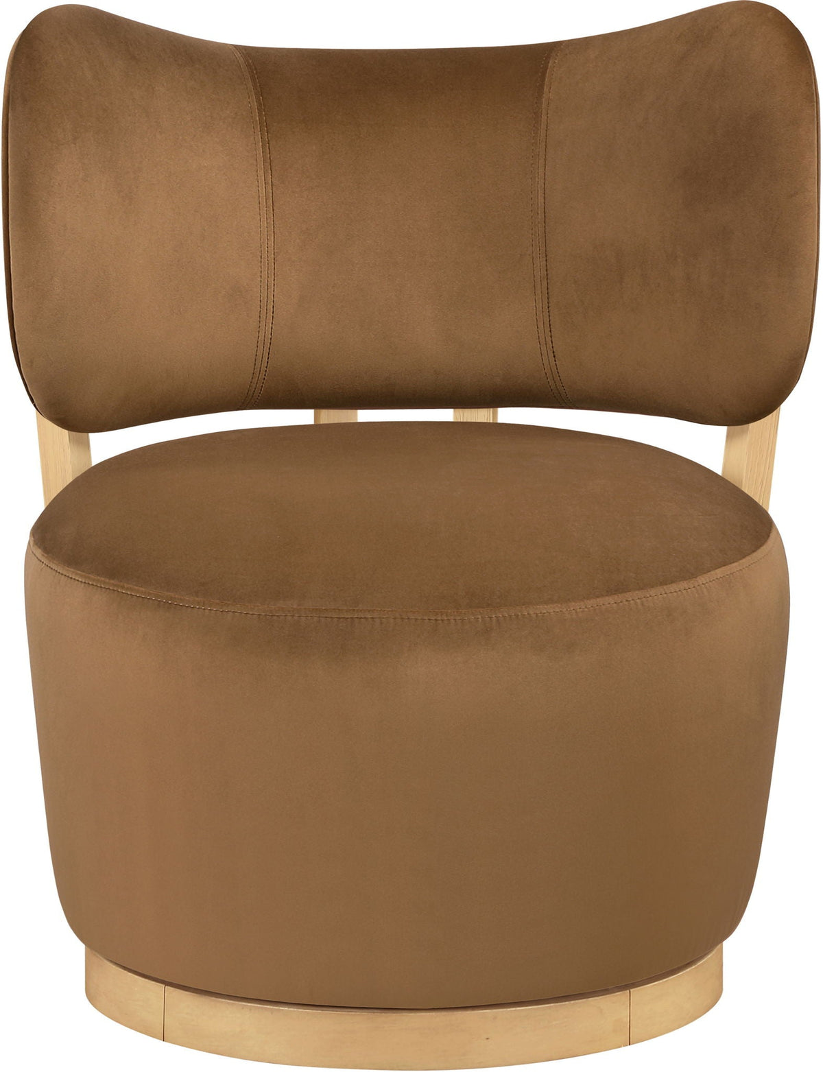 Elara - Velvet Upholstered Swivel Accent Chair - Natural