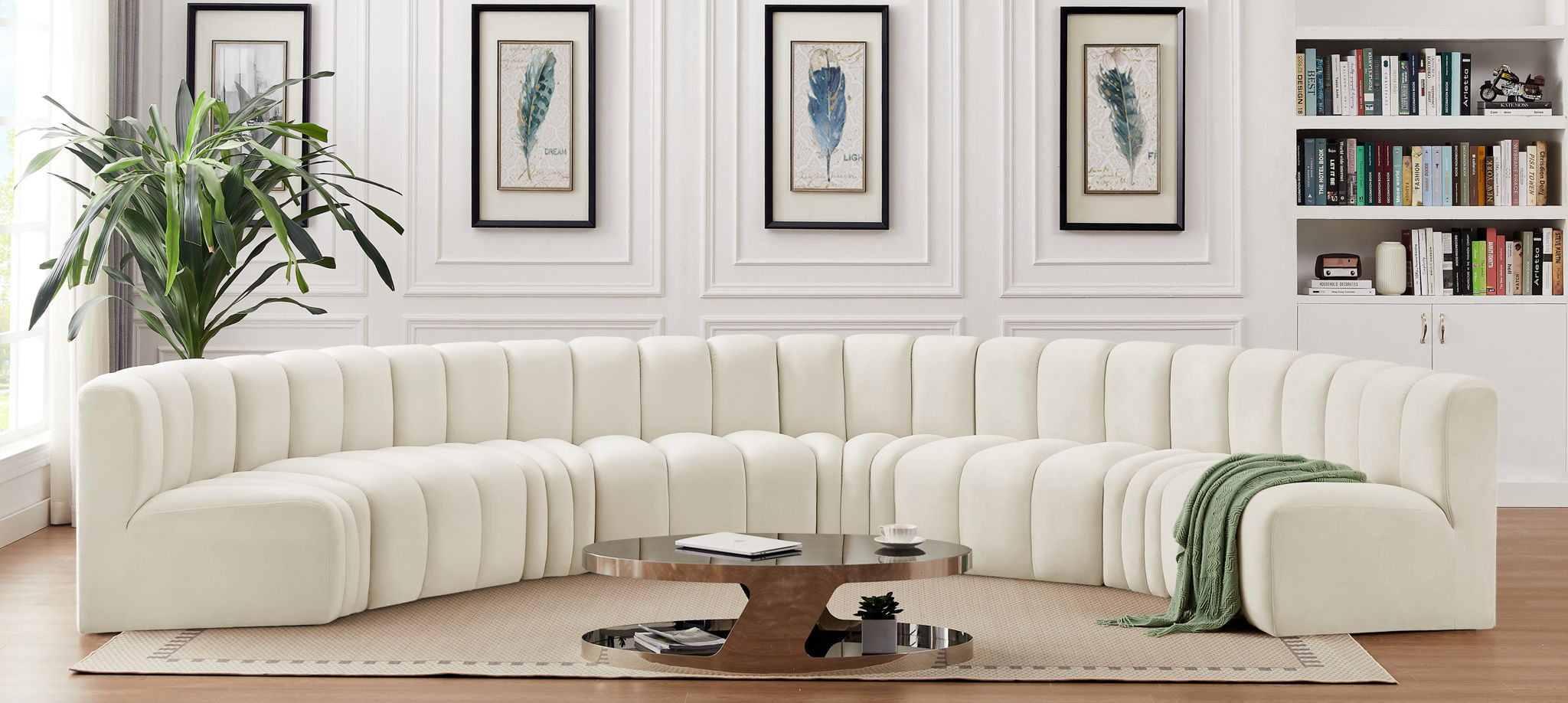 Arc - Velvet 8 Piece U-Shaped Modular Sofa