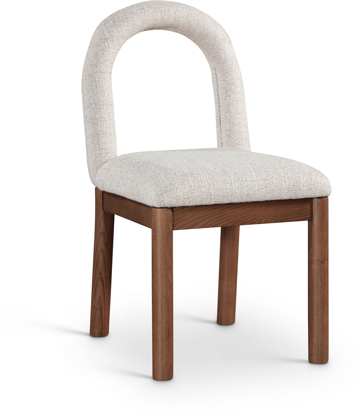 Conrad - Linen Dining Chair with Brown Legs