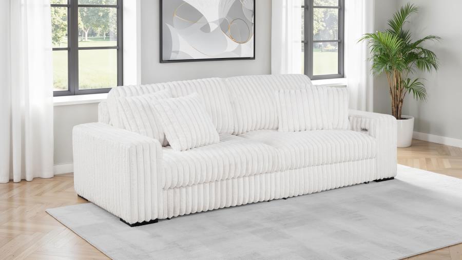 Jacana Corduroy Upholstered Dual Power Chaise Sofa