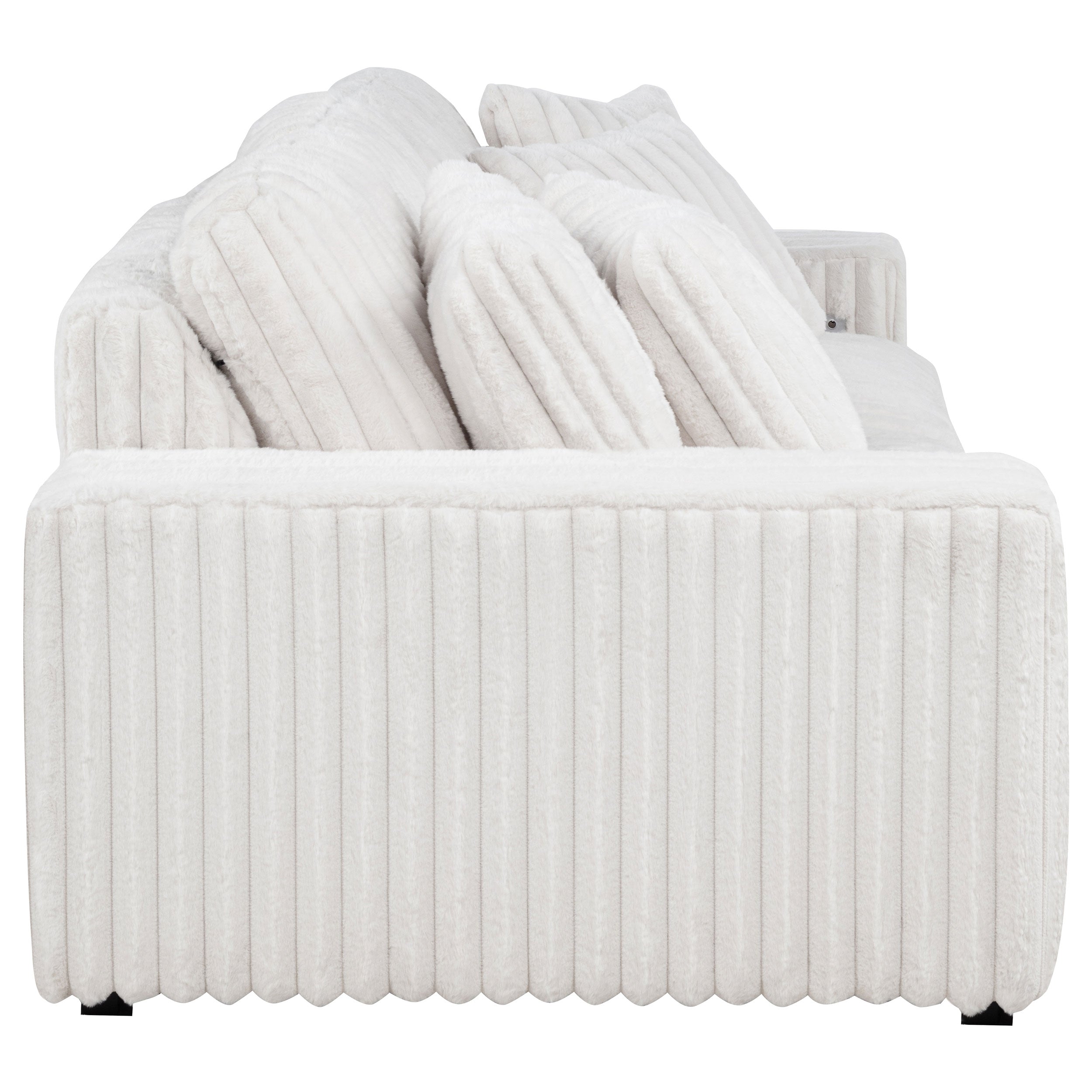 Jacana Corduroy Upholstered Dual Power Chaise Sofa