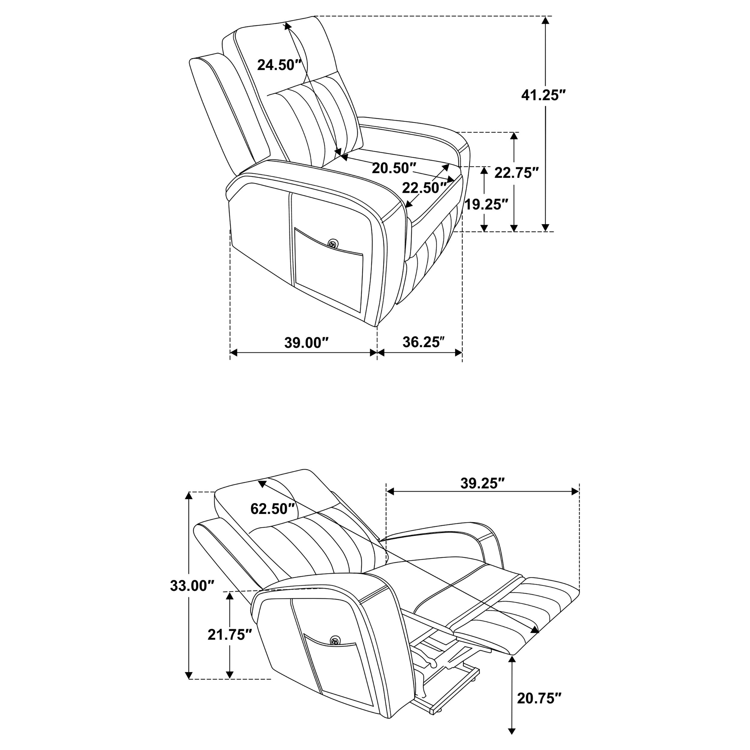 Raelynn Upholstered Power Lift Recliner Chair Grey