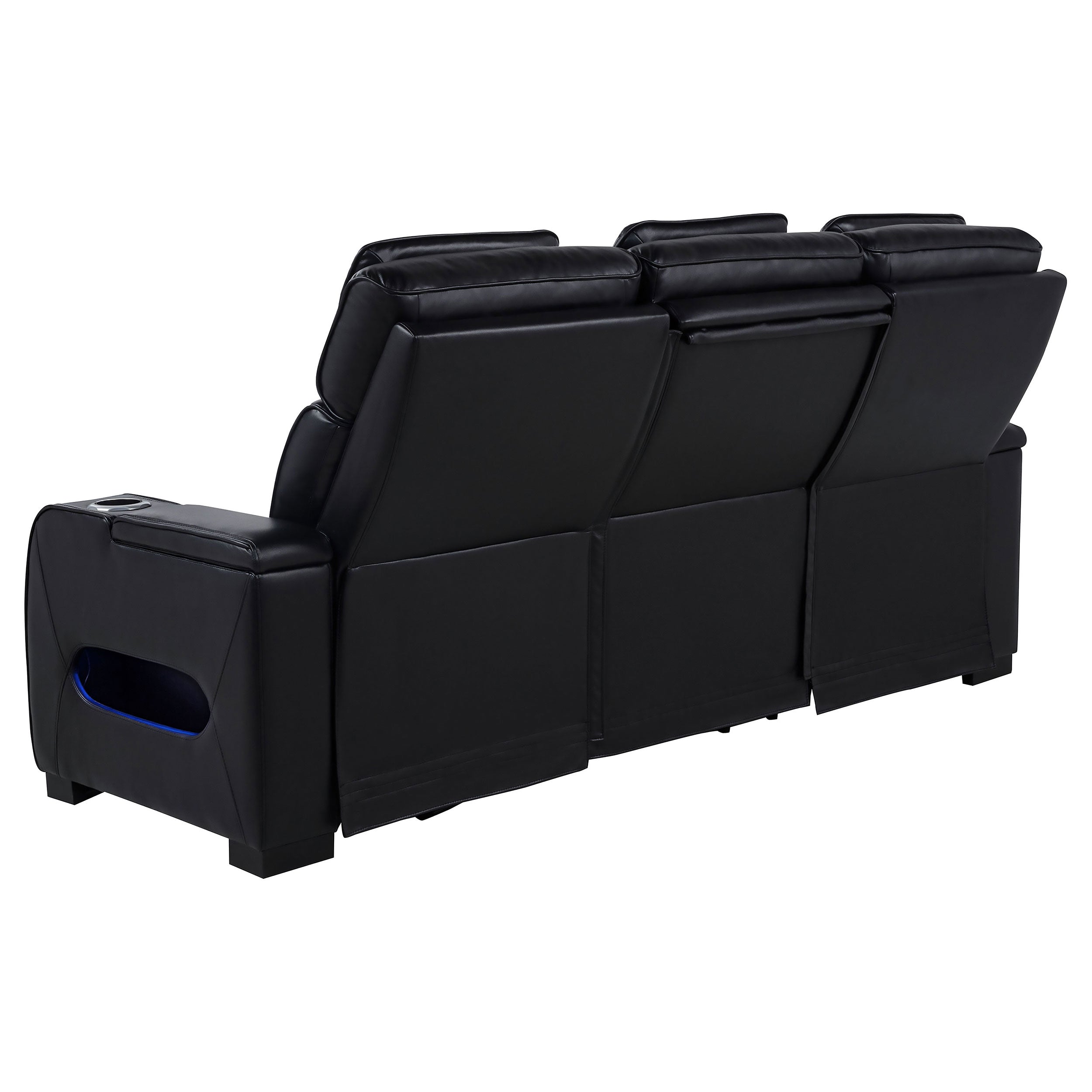 Zuma Faux Leather Dual Power LED Sofa Set