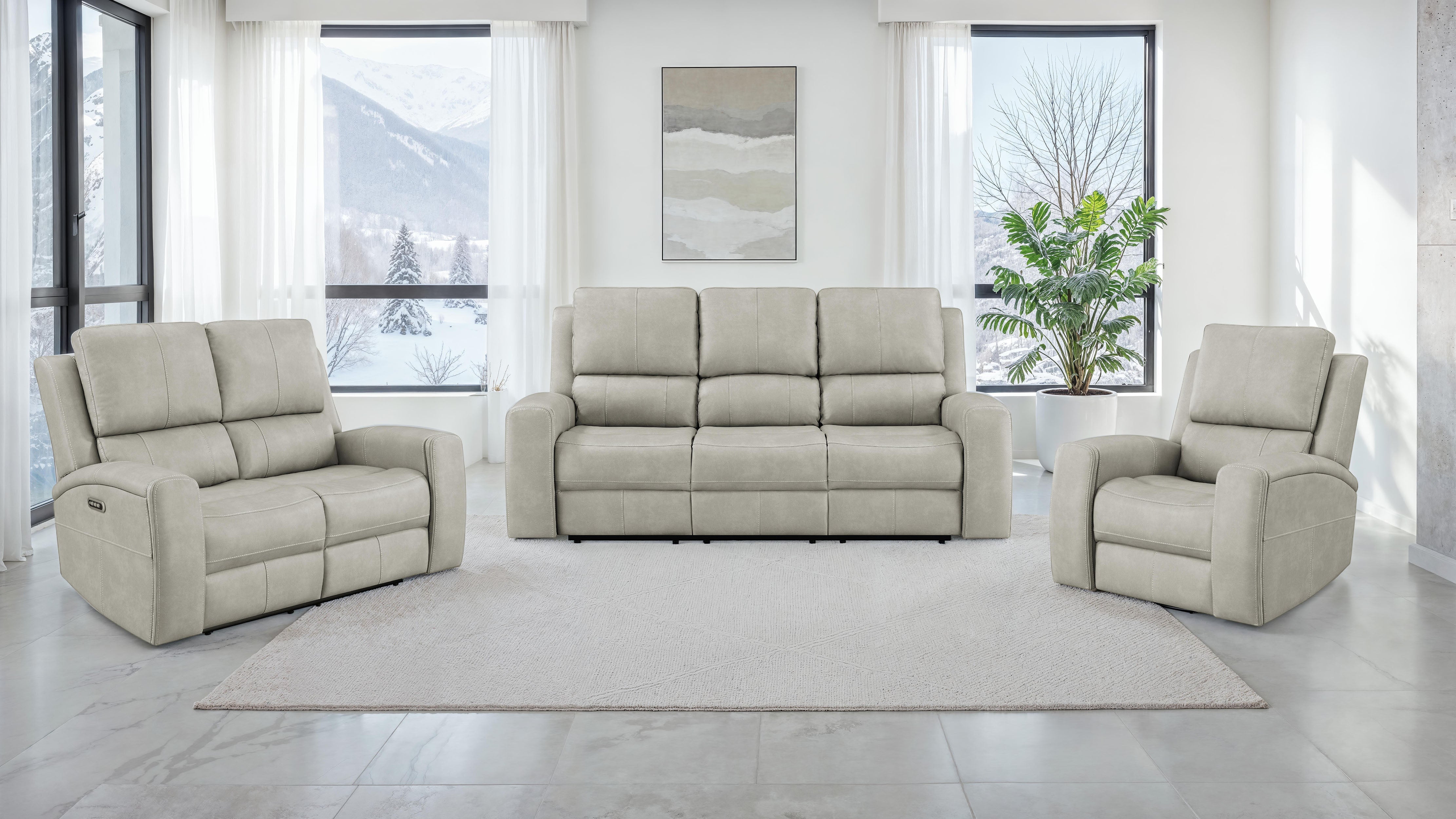Brickston Triple Power Reclining Sofa Set