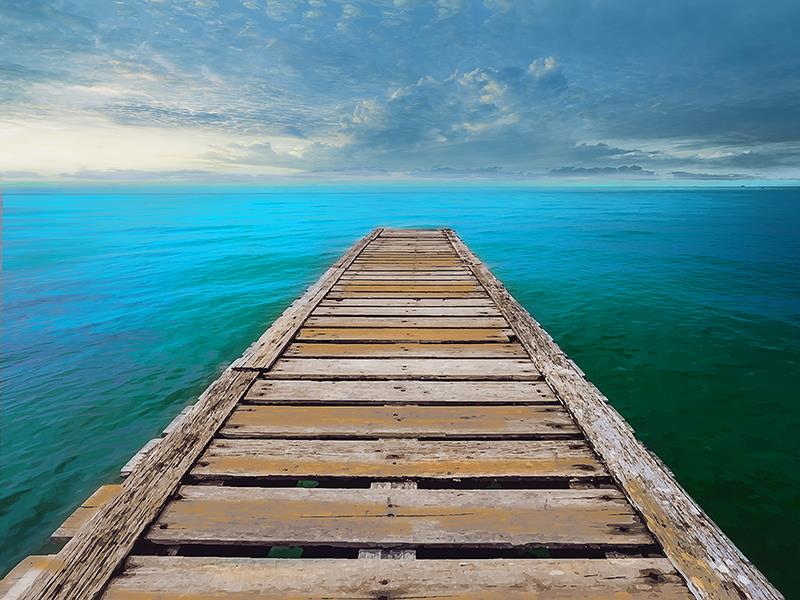 Ocean So Blue By Mike Calascibetta Giclee Canvas